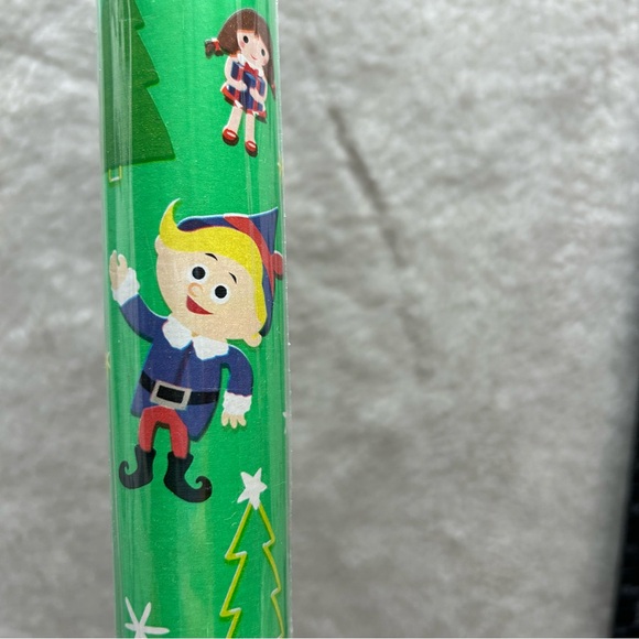 Rudolph Red Nosed Reindeer gift wrap 20 sq ft USA gridlines Christmas wrapping - Picture 1 of 10